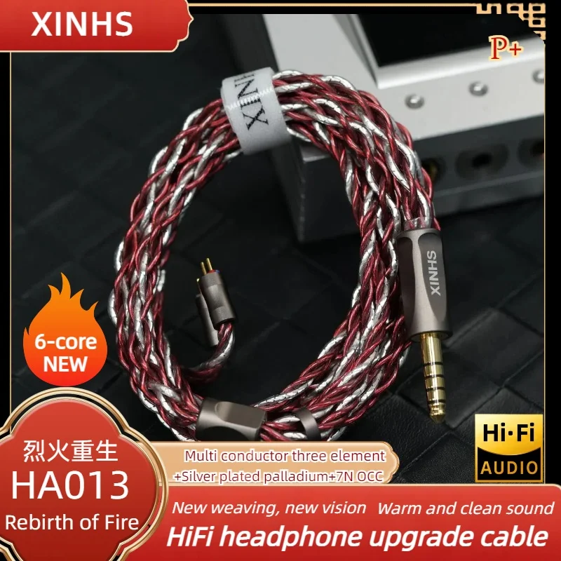 XINHS HA013 HiFi Earphone Upgrade Cable 6-Core Audio Cable 0.78mm IE900 Suitable for Sennheiser MK4 Legacy 2 Blessing3 origin