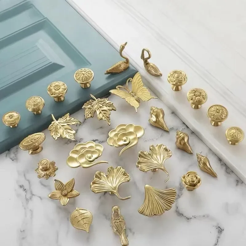 Various Gold Knobs and Pulls Kitchen Decor Cabinet Door Handles Nordic Dresser Drawer Knobs Brass Furniture Accessories Hardware