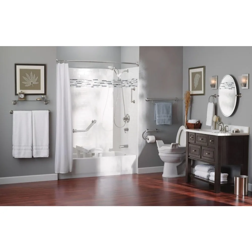 24-inch badkamerveiligheidshandgreep met handdoekhouder, afwerking van geborsteld nikkel voor ondersteuning voor ouderen en gehandicapten