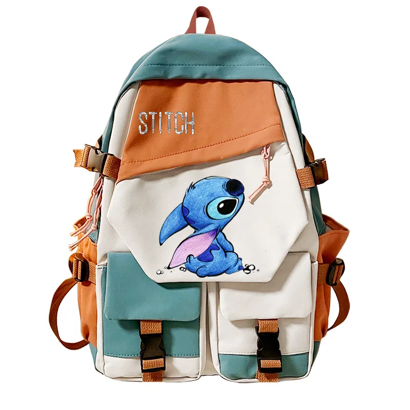 Lilo Stich Schult asche drucken Farbkontrast Rucksack Disney Mode Jungen Mädchen Student Kinder große Kapazität Tasche Weihnachts geschenke