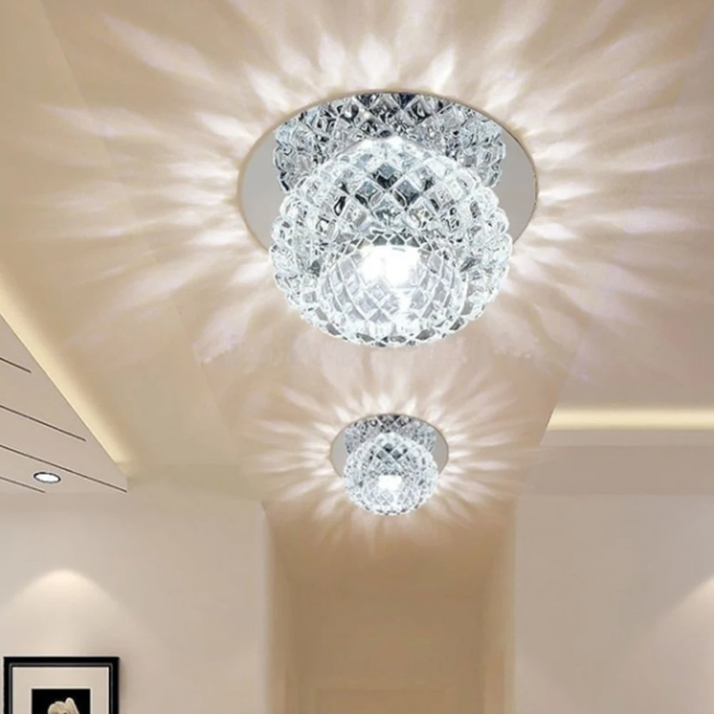 

Modern LED Crystal Ceiling Light 5W Fixtures Foyer Corridor Lamp Entrance Hall Living Room