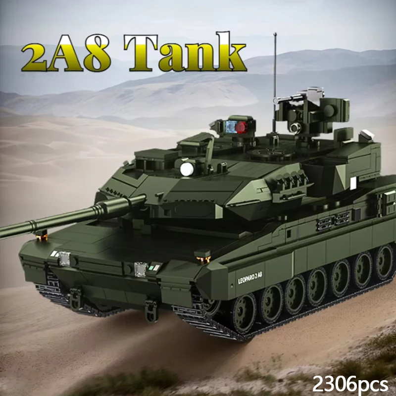 

2300Pcs Armored Vehic 2A8 Blocks Tank Model Educational DIY Bricks Building Toy for Kids Children Boys Christmas Gifts Ornaments
