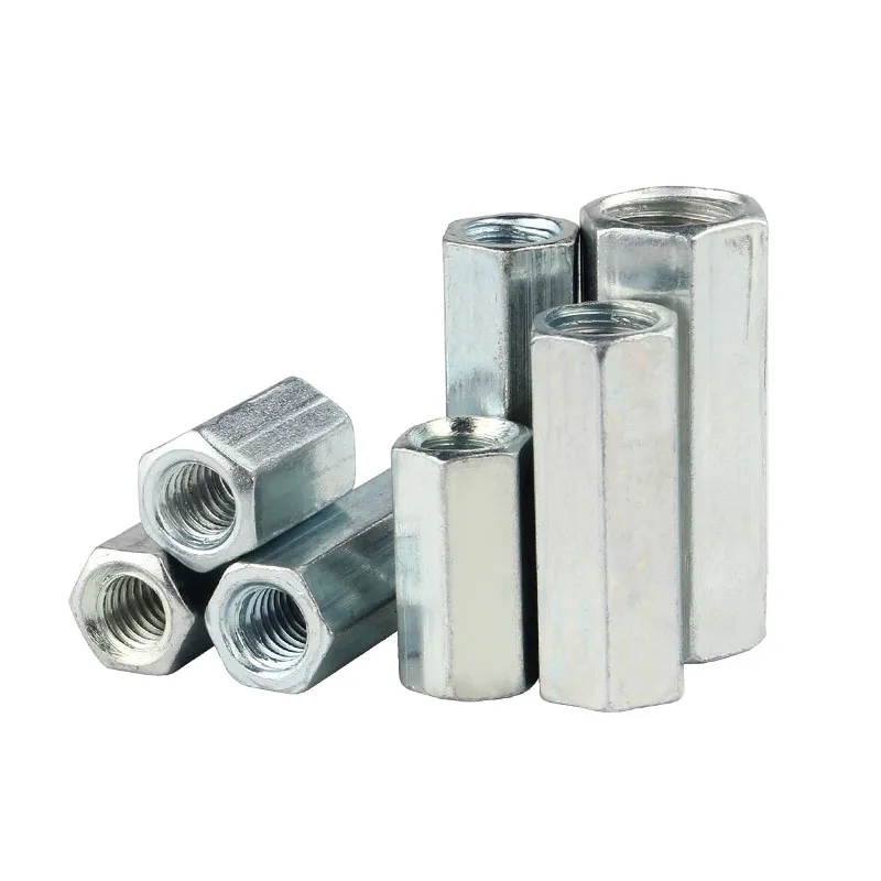 Galvanized Extended Hexagon Nut / Screw Rod Connection Screw Cap / Round Joint Nut M6M8M10M12M14M16M18M20