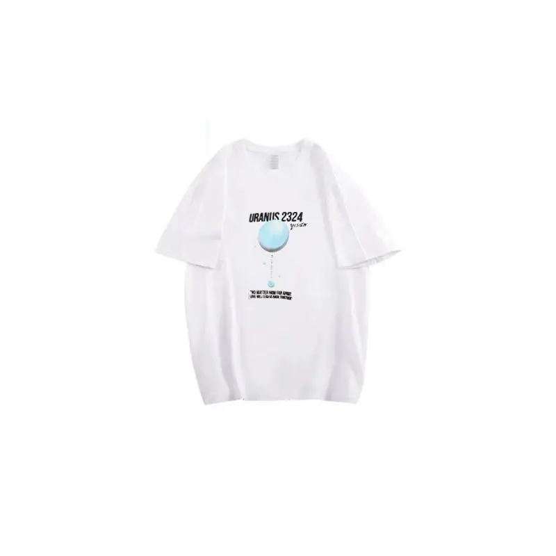 تي شيرت FrieenBecky Movie Uranus 2324 بأكمام قصيرة بنفس الطراز مع طباعة الأرض، بلوزة فضفاضة غير رسمية من القطن الخالص للصيف #3