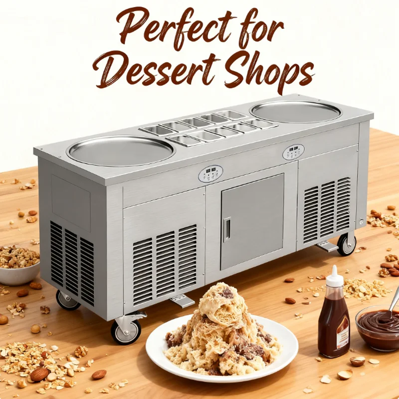 Hot Selling Commercial Stainless Steel Deep Fried Ice Cream Machine Large Single Pot Stir Fried Yogurt Machine