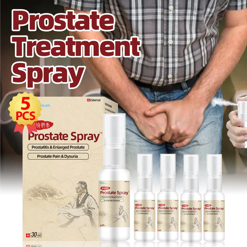 5bottles Men Prostate Treatment Spray Health Product Massage Treating Prostatitis Medical Prostatic Prostate Shrinking Medicine