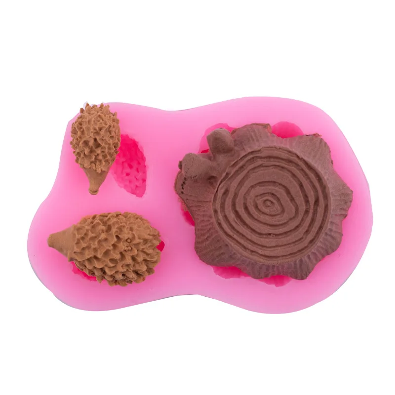 Three-Dimensional Stump Hedgehog Small Animal DIY Epoxy Base Silicone Mold Cartoon Polymer Clay Mould 15-479