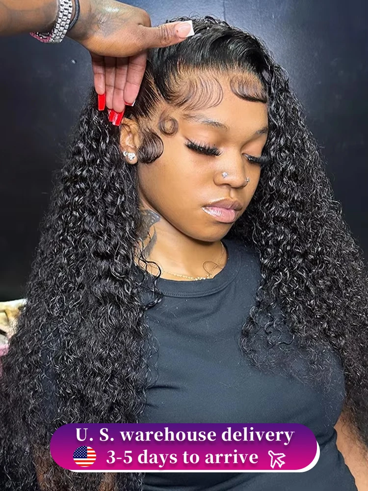 250 Density Kinky Curly Wigs 13x6 HD Lace Frontal Wig 30 40Inch Brazilian Loose Deep Wave Lace Front Wet And Wavy Human Hair Wig