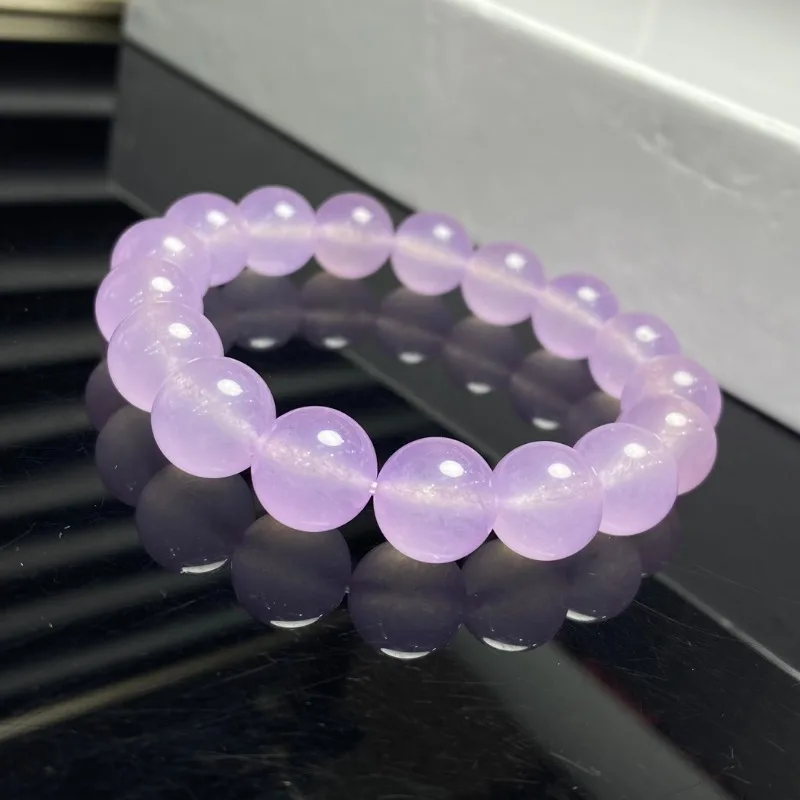 

Natural High Ice Quartzite Jade Purple Single Ring Bracelet, Fashionable and Elegant