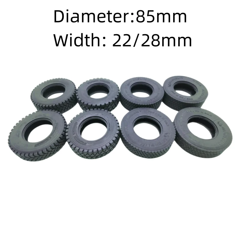 

Tamiya 22/28mm Rubber Road Tyres Wheels Tires for 1:14 Tamiya RC Truck Trailer Tractor Wheel Rims Accessories Parts