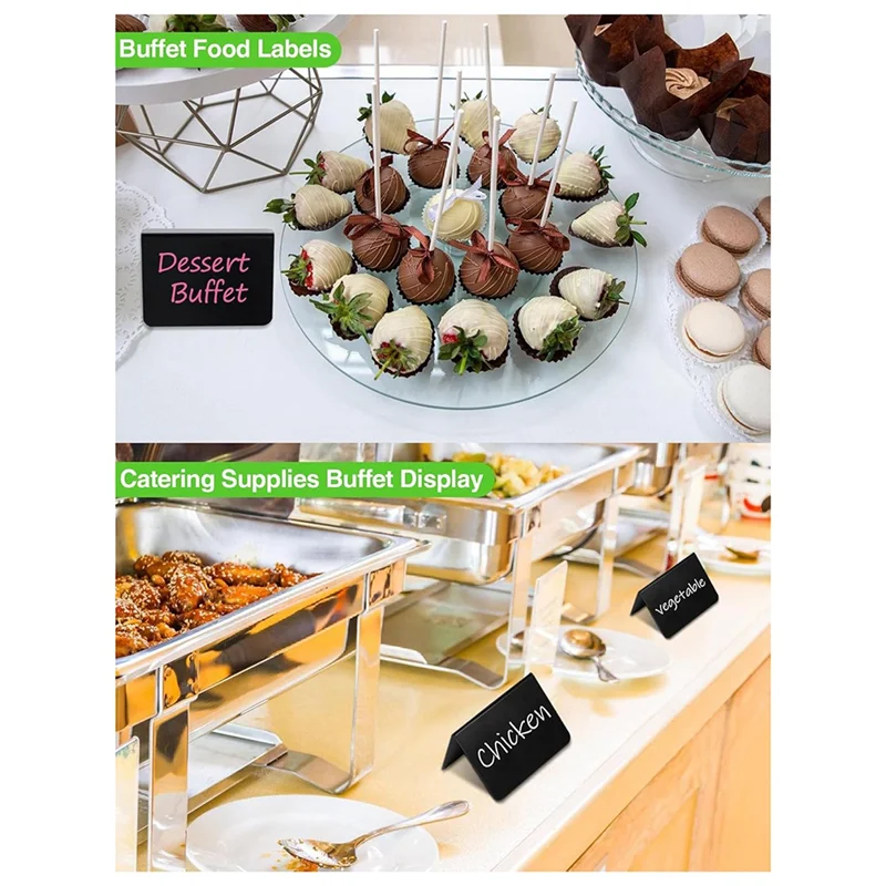 

【Flash Sale】12 Pack 4 Inch X3 Inch Mini Chalkboard Signs For Party-Buffet,Food Labels For Party-Supplies-Wedding Table Signs