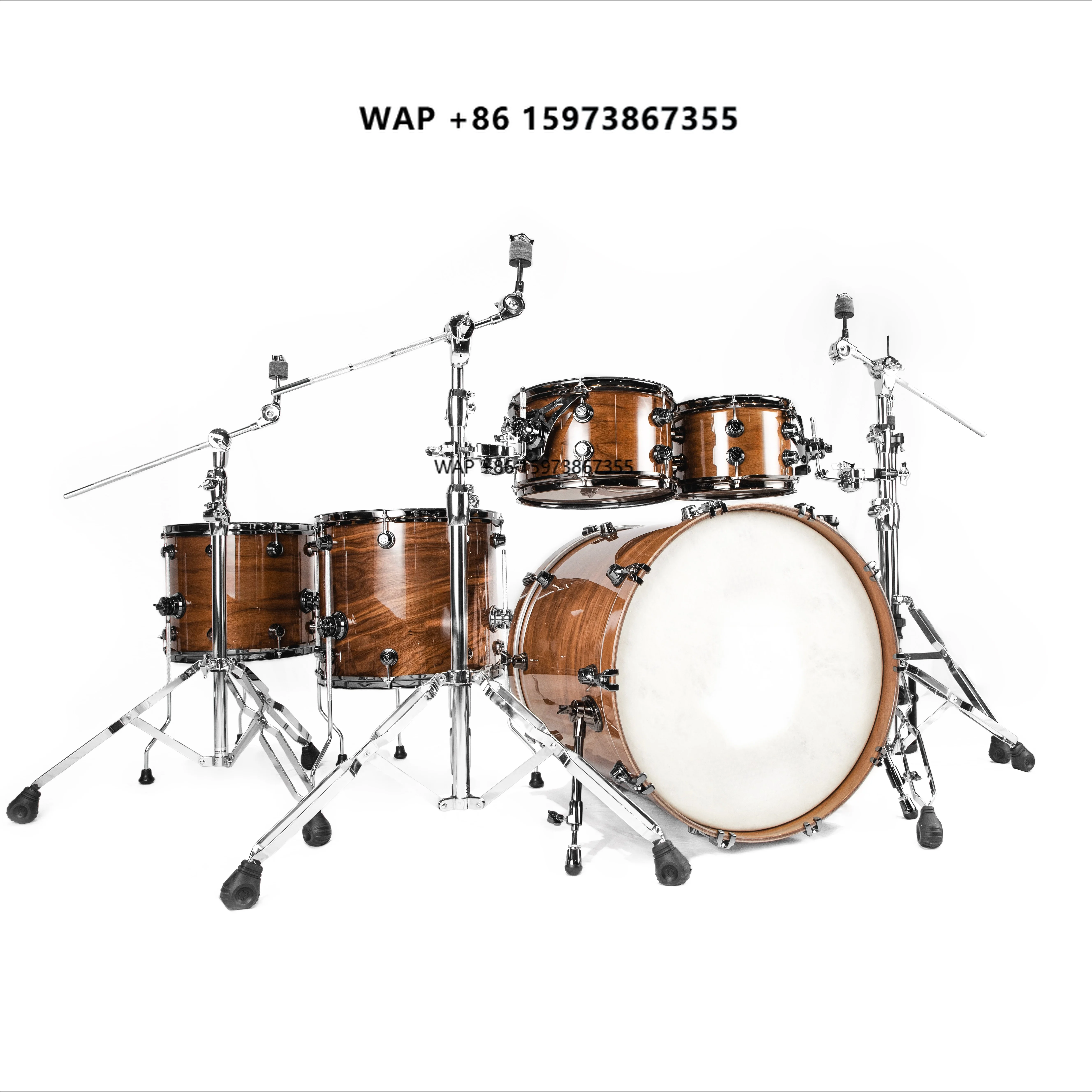 Professional 6-Piece Thin Shell Drum Ste High Quality Black Walnut for Advanced Drummers