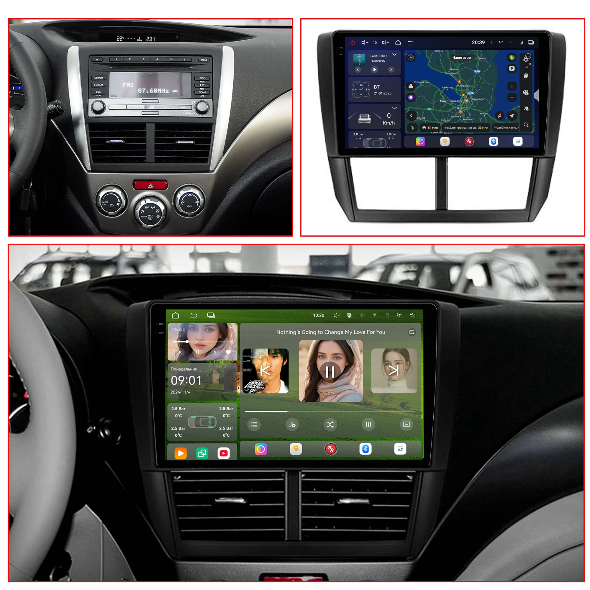 Redpower Crystal Sound 850 Pro Max  Android Car Radio Player Screen for Subaru Forester 3 Impreza 2007 - 2013 CarPlay Bluetooth