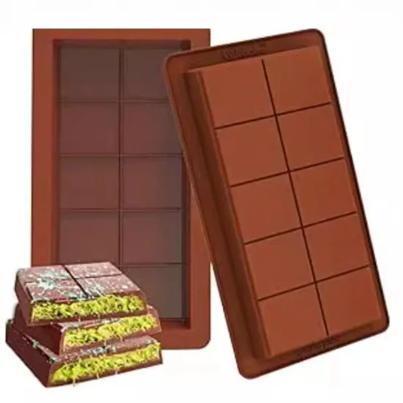 Molde de silicona para barras de chocolate, herramienta para hacer galletas cubiertas de chocolate, bandeja para hornear dulces y pasteles, fabricante de chocolates de Dubái