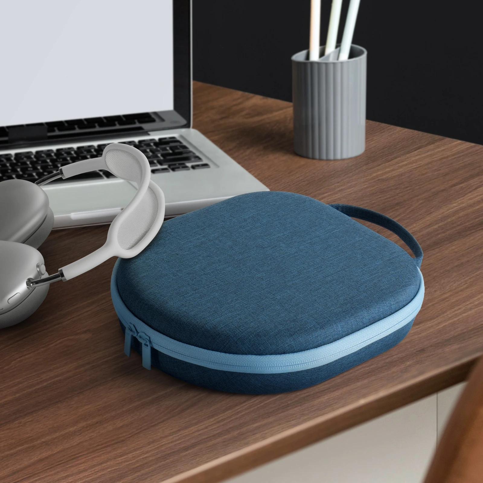 Yinke Reiseetui für Apple AirPods Max, unterstützt den Schlafmodus, doppeltes Reißverschlussdesign, stoßfestes EVA-Material mit kratzfestem Samt-Innenfutter. – Detail 20