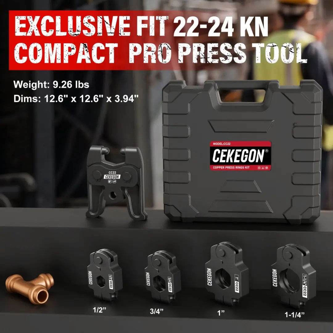 CEKEGON Copper Press Rings Kit 1/2