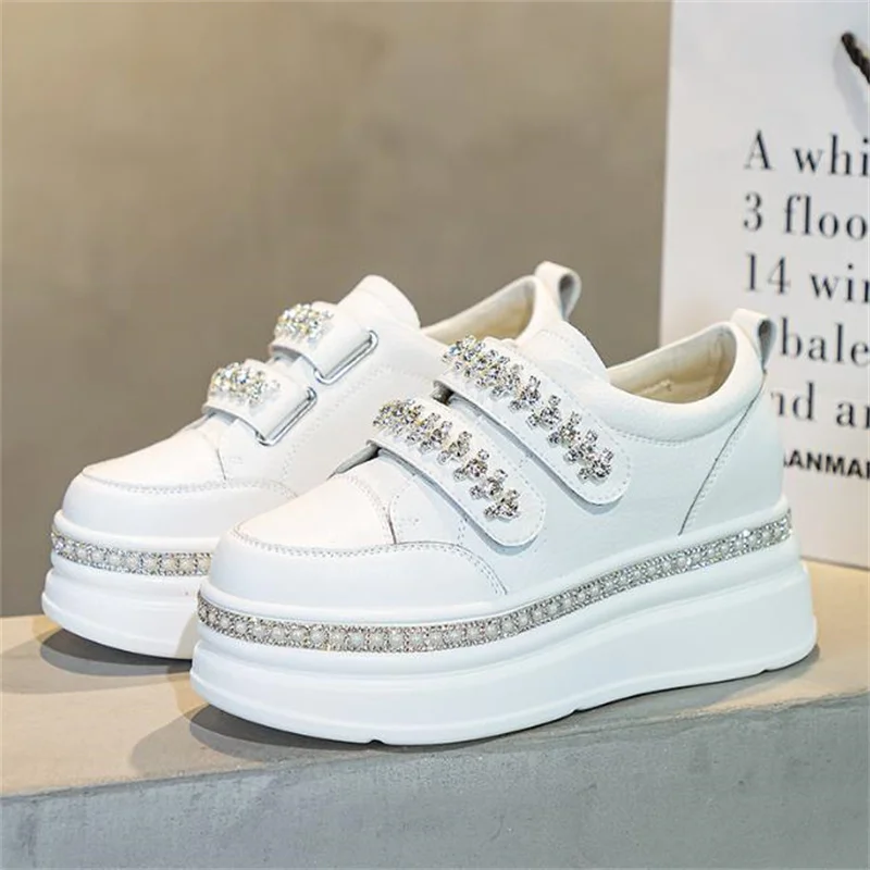 7cm Fashion Sequins Women Sneakers New Mesh Crystal Fashion Party Platform Women Shoes Thick Bottom Gladiator Sport Luxury Shoes