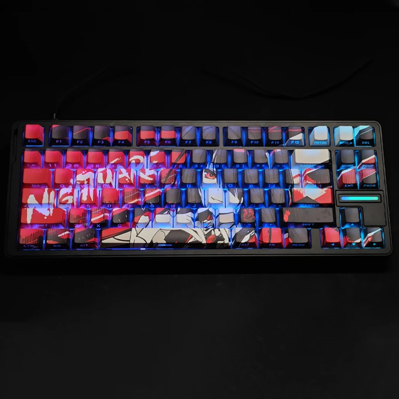 Keycap Anime Girl dengan Ukiran Samping, Switch Magnetik/Keycap Keyboard Mekanik, Cocok untuk Wooting Mchose Dll. 60/68, Aksesoris Game yang Sesuai