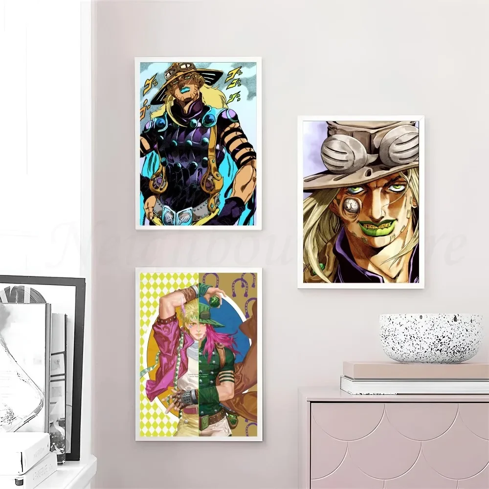 1pc Classic Japanese Comics JOJO Steel Ball Run Poster HD Posters Home Room Bar Cafe Decor Art Wall Painting Picture