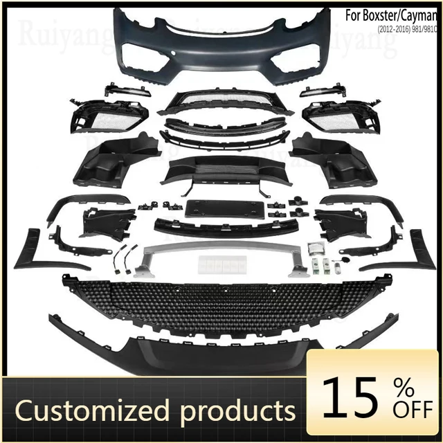 

High quality and reliableSuitable for PorscheS Cayman/Boxster Chassis Code 981 Model Upgrade GT4 Front Bumper