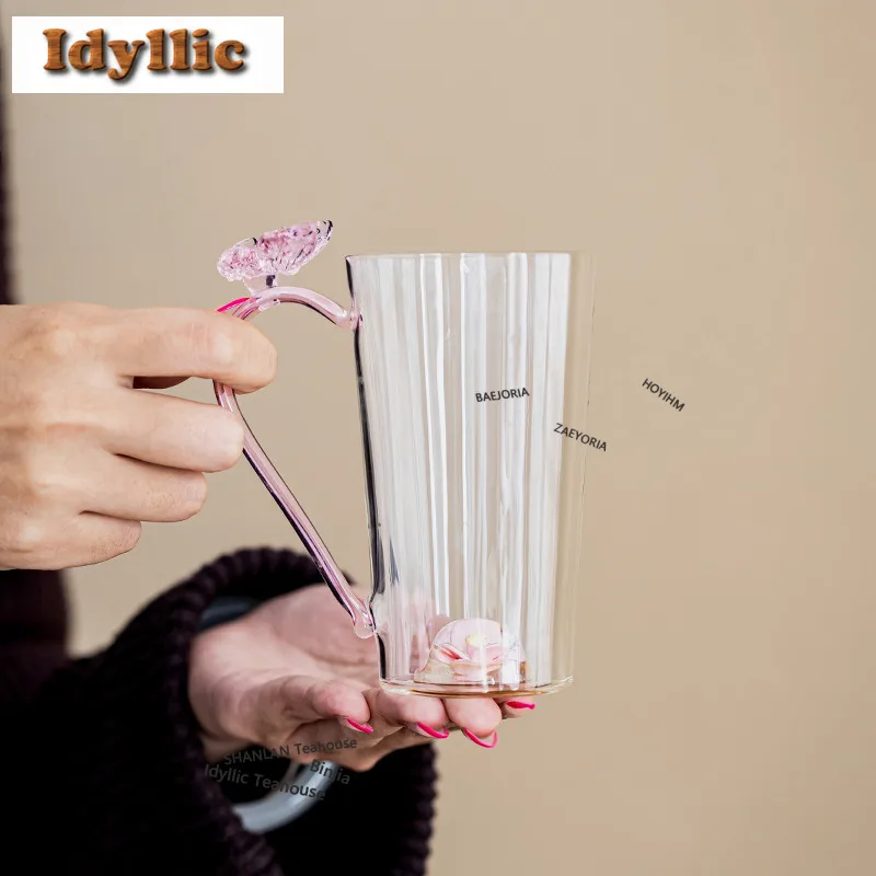260ml Schmetterlings-Kristallglas-Teetasse, Zen-Teetasse, Teeschale, Persönliche Tasse für Teeverkostung, Chazhan-Meistertassen zur Teedekoration