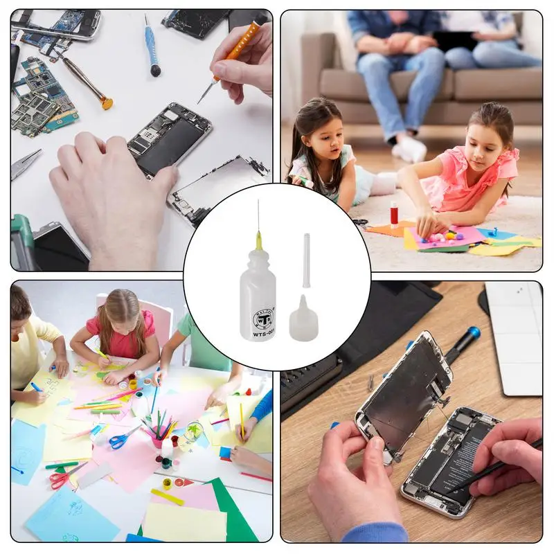 WTS-001 พลาสติกขวดแอลกอฮอล์เหลว 50ML ผ้าทําความสะอาดของเหลวสําหรับซ่อมโทรศัพท์ PCB เมนบอร์ดทําความสะอาดคอนเทนเนอร์