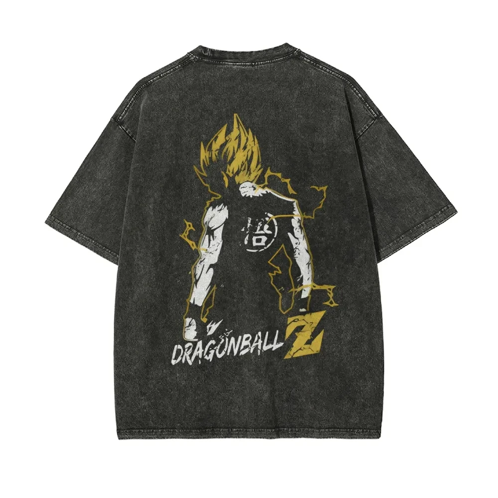 

Dragon Ball Printed Short Sleeve T-Shirt Casual Summer Wear Men's Street Clothing Men's T-Shirt Washed and Old Comfortable Pop