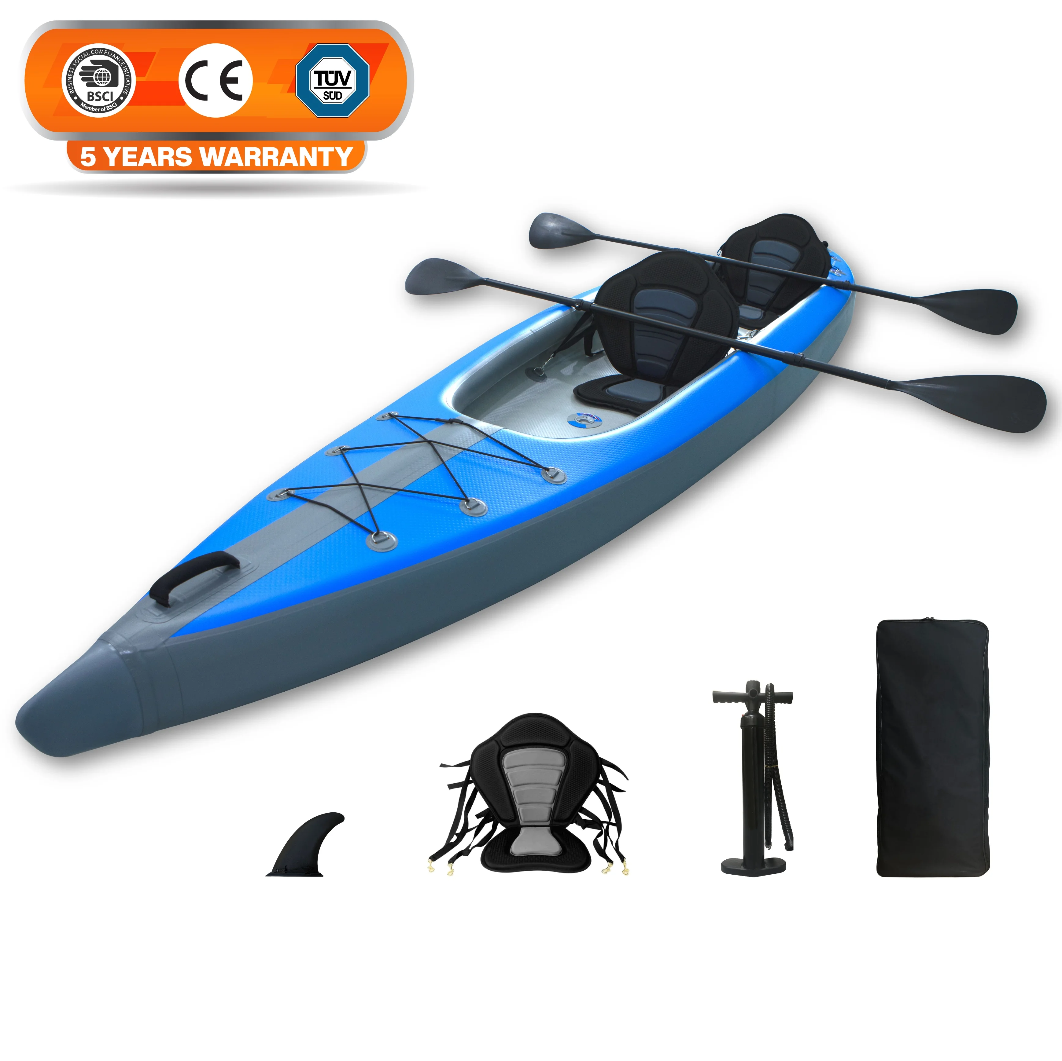 

TOURUS kayak oem logo rigid performance PVC material 1or 2 persons inflatable drop stitch kayak