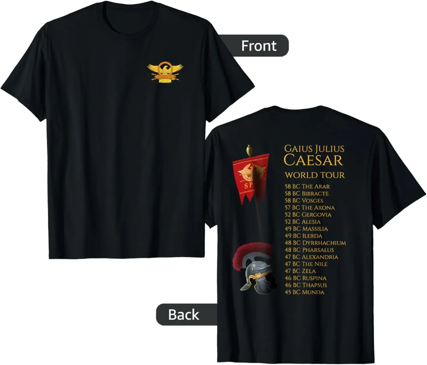 Roman Legion Eagle SPQR Julius Caesar World Tour T-Shirt 100% Cotton O-Neck Short Sleeve Summer Casual Mens T-shirt Size S-3XL