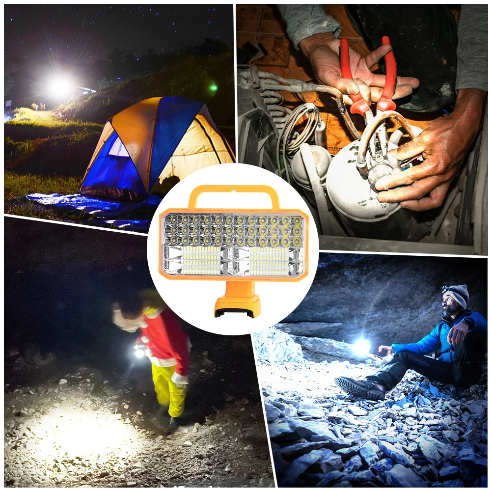 1 قطعة LED ضوء العمل لبطارية ديوالت مشرق يده مصباح يدوي في الهواء الطلق موقع العمل التخييم ضوء الأضواء (لا بطارية)