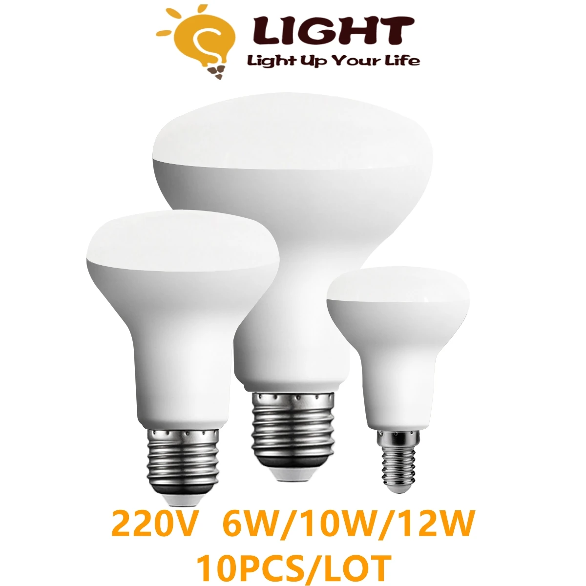 

LED reflection lamp bath master lamp mushroom lamp R50 R63 R80 220V 6W-12W non-strobe warm white light is used in the bathroom