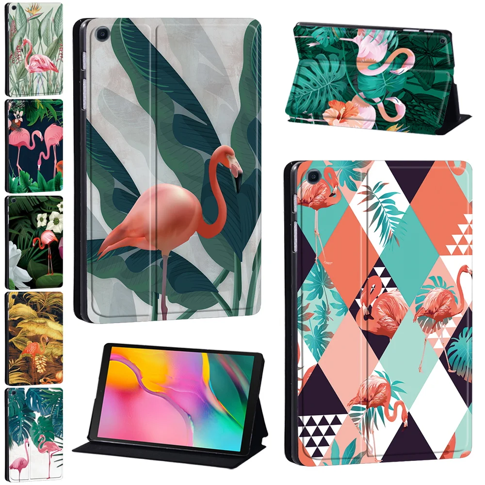 Tablet Stand Case for Samsung Galaxy Tab A8 10.5/A7 Lite 8.7/A7 10/A 8.0/10.1/10.5/Tab S5e 10.5/S6 Lite 10.4 Flamingo Pattern