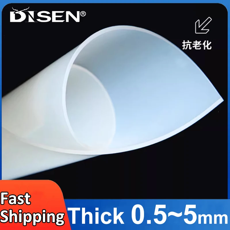 Thick 0.5~5mm Transparent Silicone Rubber Sheet Plate Shock-absorbing Mat Sealing Flat Gasket Silicone Film 50x50mm~500x1000mm