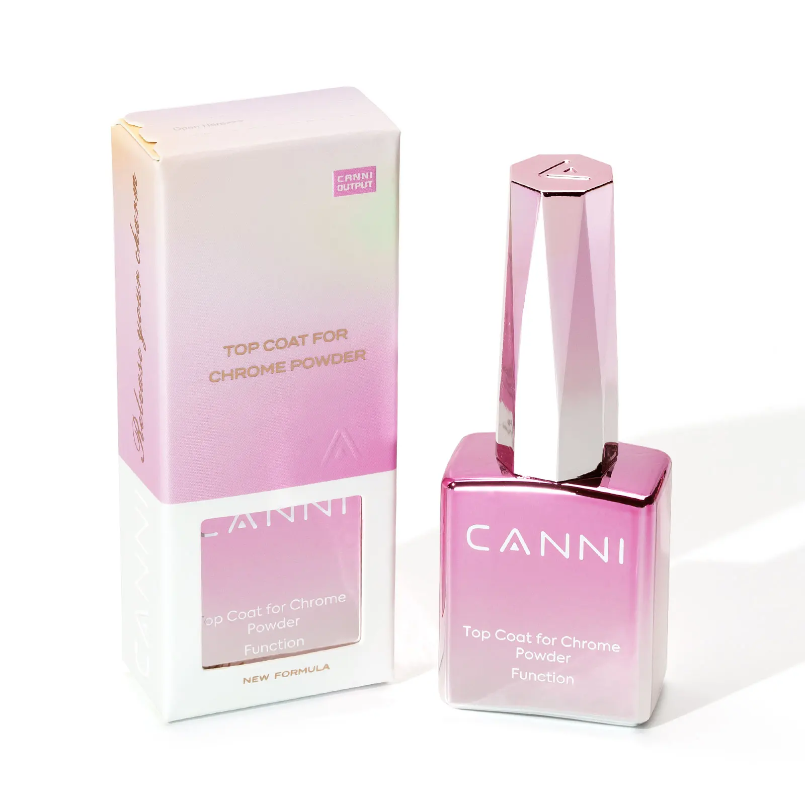 CANNI 9ml Ultra Glossy Top Coat for Chrome Powder Mirror Pearl Effect Metallic Pigment Soak Off UV Gel Nail Art Decoration