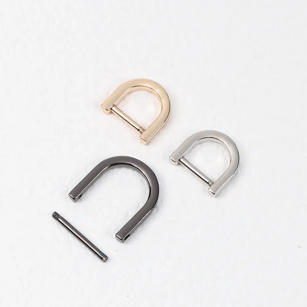 Belt Handle Shoulder Webbing Buckle Bag Strap Connector Leather Craft Clasp Screw Rings Buckle D Ring Buckle Bag Loop