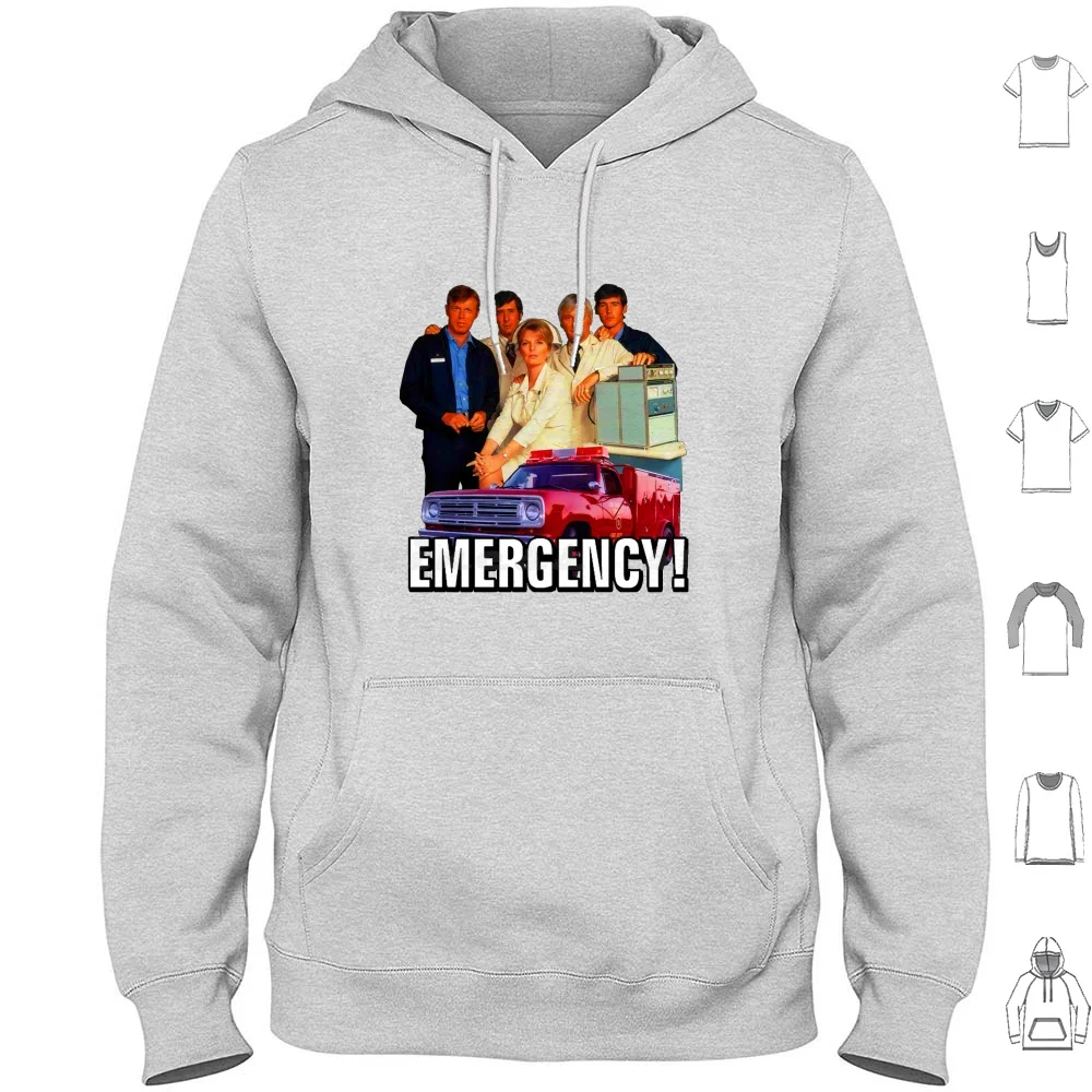 Retro Vintage 70S Emergency! Cast Tribute Hoodie cotton Long Sleeve Emergency Squad 51 70S Retro Vintage Throwback