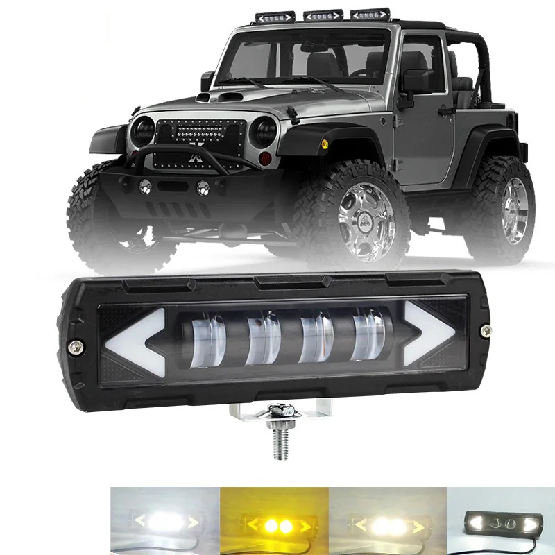 Super Bright 12V-24V LED Work Light Bar, Truck Bumper & Grille Modification, Off-Road Auxiliary Inspection Lamp, IP67 Waterproof