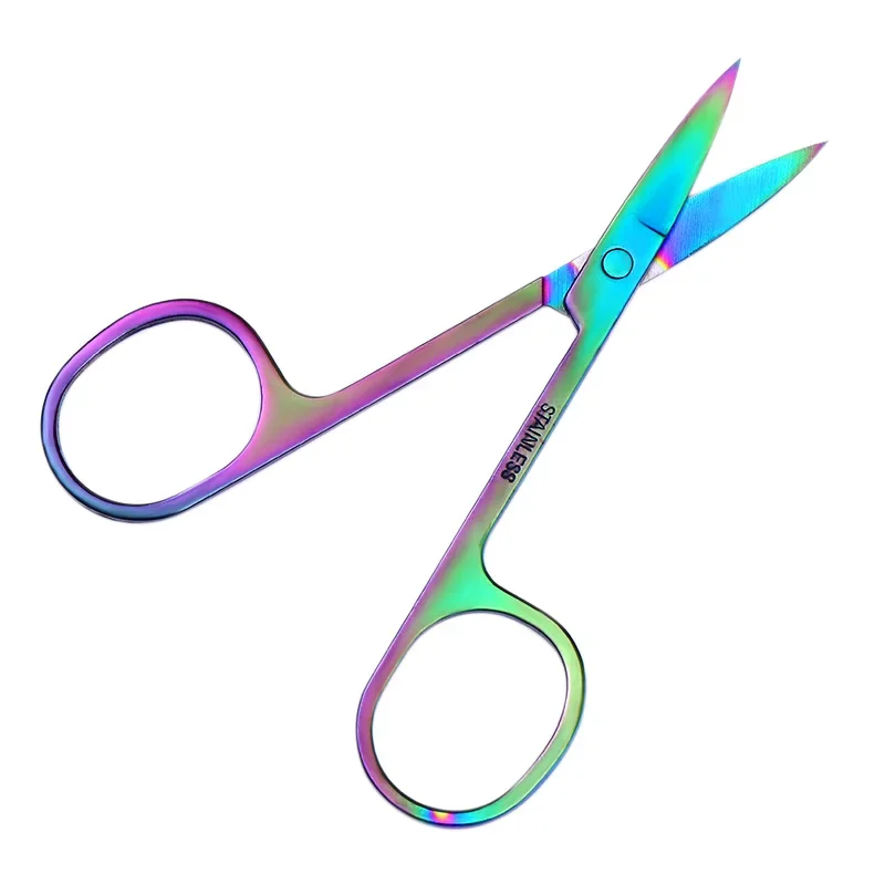 カメレオン型カーブヘッド眉毛はさみメイクアップトリマー顔の毛除去マニキュアはさみネイルキューティクルツール