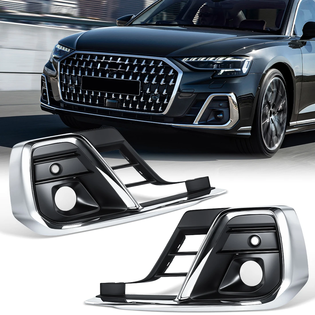 

Решетка переднего бампера для Audi A8 Horch 2023-2025, рамка противотуманных фар D5PA, эксклюзивная модифицированная декоративная рамка, крышка противотуманной фары
