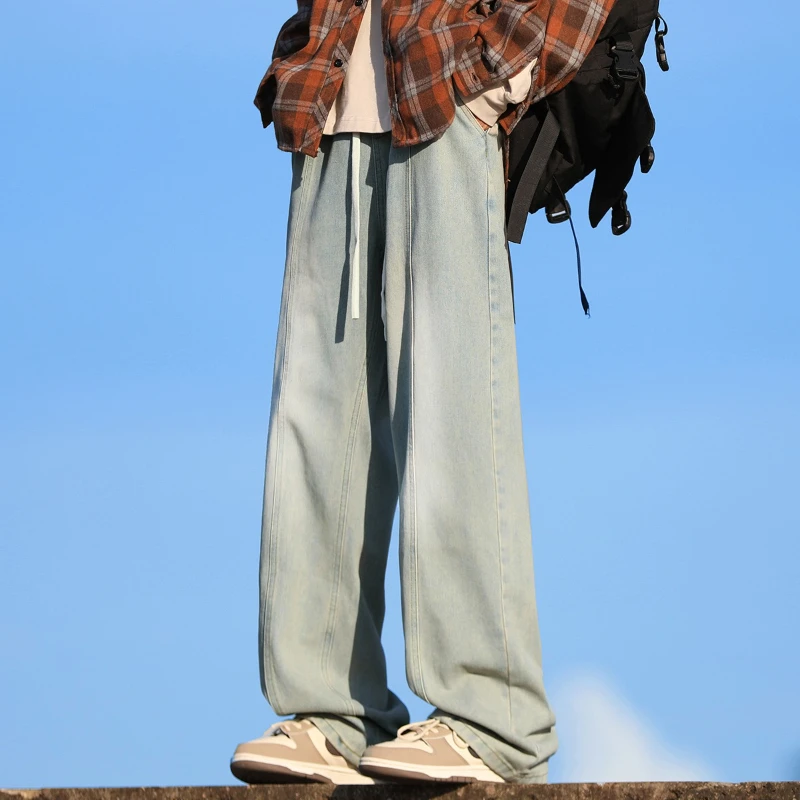 

2025 New High Elasticity Jeans for Mens Trendy Brand Handsome Outdoor Casual Trendy Jeans Comfortable Splicing Micro Pull