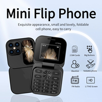 Palm Cute Flip Phone Magic Voice Push Button Dual Sim Small Size Blacklist Torch Portable Folded Cellphone For Senior Cheap