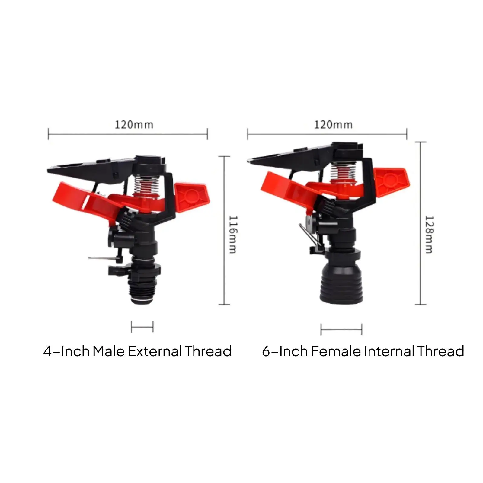 Heavy Duty Rotating Lawn Sprinkler for Agricultural Use with Adjustable Nozzle and Even Water Distribution System