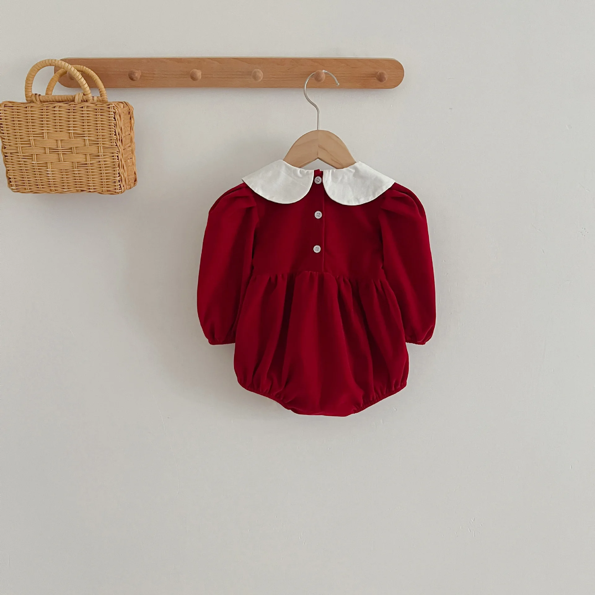 Infant Kinder Baby Mädchen Langarm Süße Einfarbig Schwestern Kleid Neugeborene Baby Mädchen Puppe Kragen Prinzessin Kleidung Strampler – Detail 10