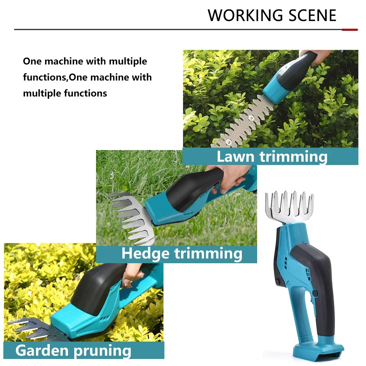 18V 2 in 1 Brushless ไฟฟ้า Hedge Trimmer ไร้สายมือถือไม้พุ่ม Weeding Pruning เครื่องตัดหญ้าสําหรับ Makita 18v แบตเตอรี่
