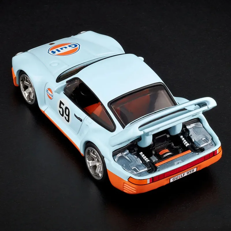 2025 1/64 ล้อร้อนสายสีแดงรถDiecastรุ่นRLC Porsche 959 สะสมห้องพักเครื่องประดับเด็กวันเกิดของเล่นของขวัญ