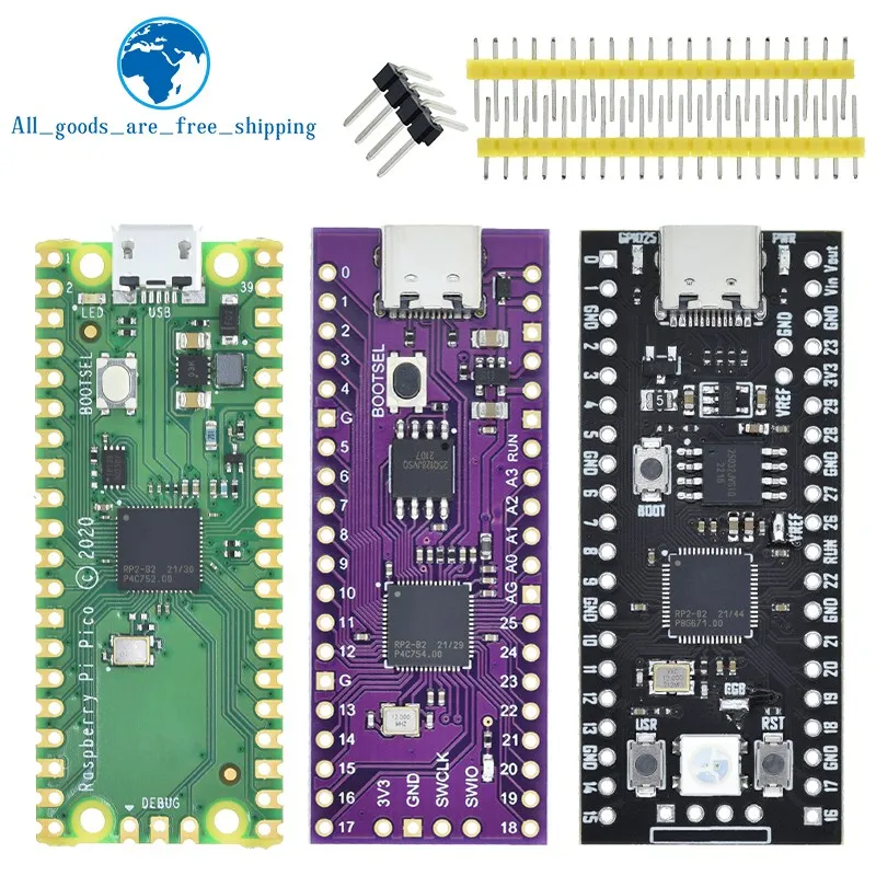 DIYTZT Raspberry Pi Pico Board RP2040 Dual-Core 264KB ARM Low-Power Microcomputers High-Performance Cortex-M0+ Processor