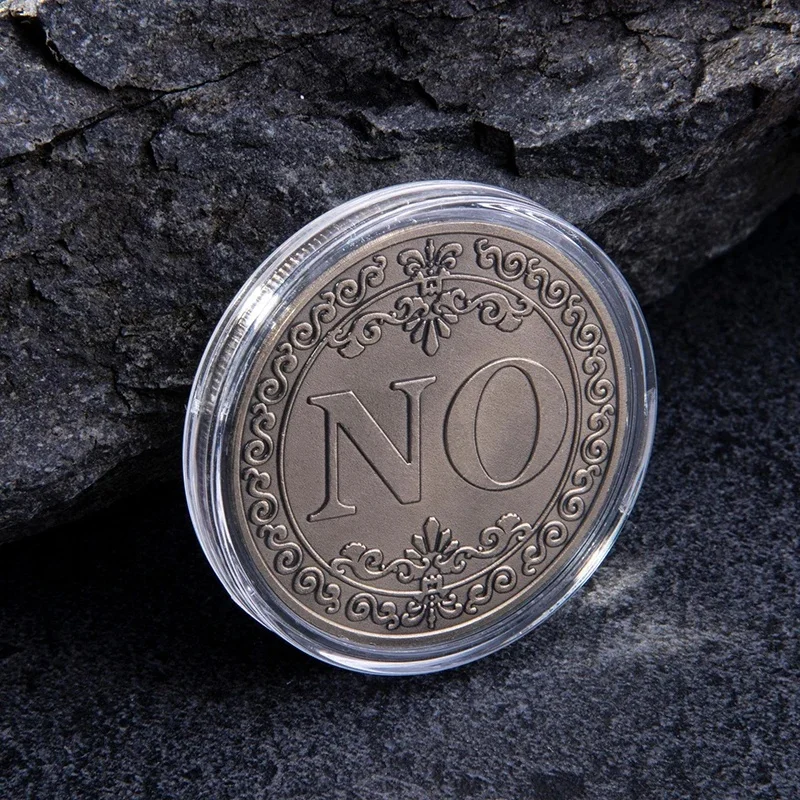 Creative Alloy Coin Collectible Yes Or No Challenge Decision Coin Art Collection Double Side Gift Commemorative Gold Coin