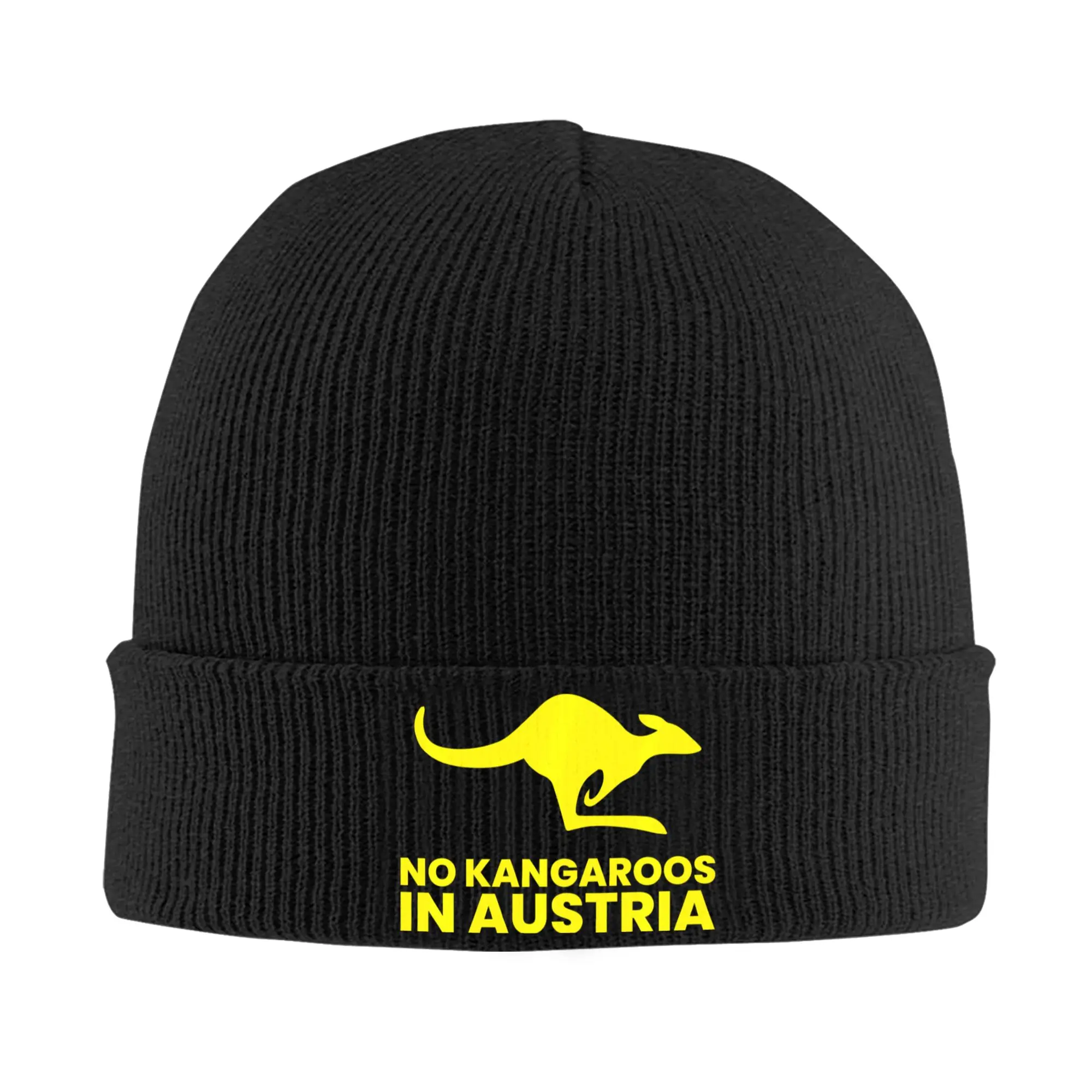 No Kangaroos in Austria Funny Knit Hat Beanie Autumn Winter Hat Warm Unisex Hip-hop Australia Cap for Men Women  Gifts