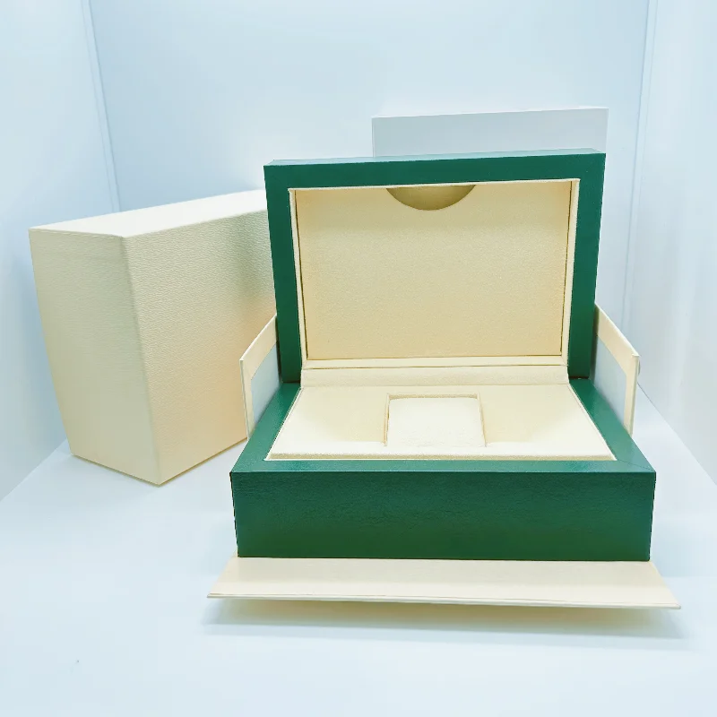 

Top Green Wooden Single Watch Display Case Bracelet Storage Organiser Box for Valentine Day Birthday Microfiber flannel No Logo