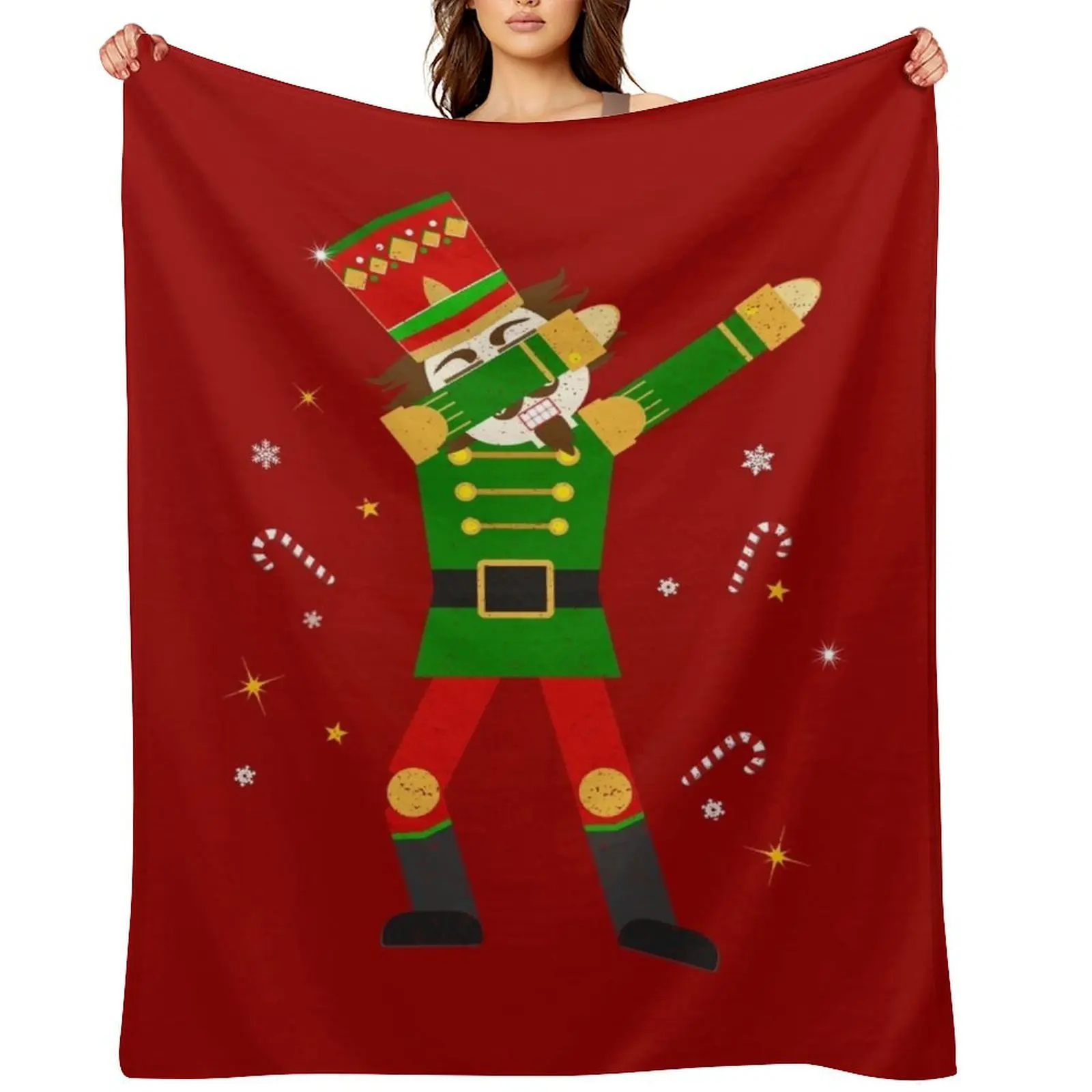 

Nutcracker Dabbing Candy Canes Christmas Dab Funny Christmas Holiday Gift Throw Blanket For Baby Heavy Retros Blankets